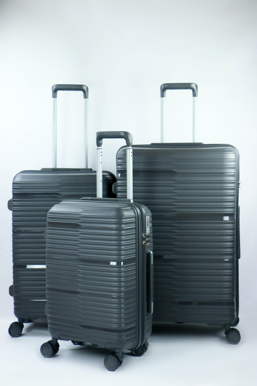 Conjunto de 3 Malas em Polipropileno com Interior 180D e Rodas Silenciosas